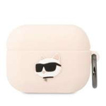 Karl Lagerfeld KLAPRUNCHP AirPods Pro cover różowy/pink Silicone Choupette Head 3D