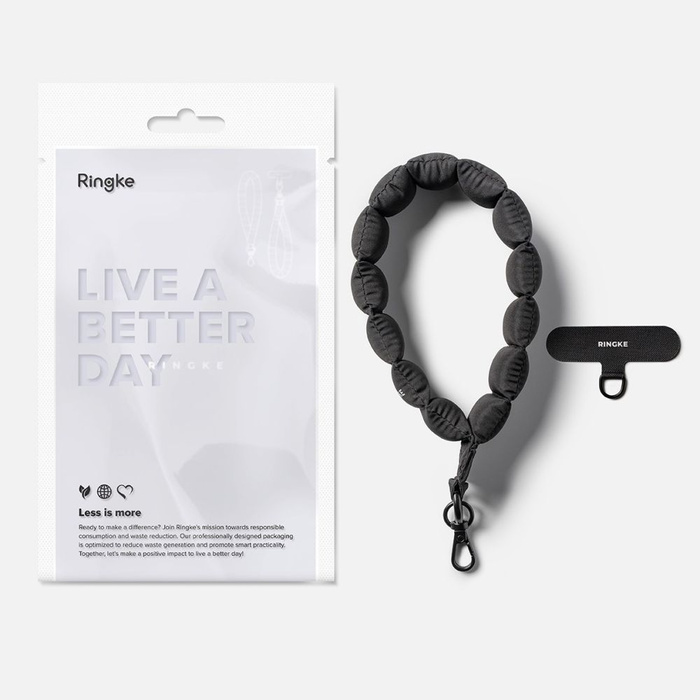 RINGKE HOLDER & PUFFER HAND STRAP CALM BLACK
