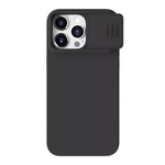 Silikonowe etui Nillkin CamShield Silky Silicone Case do iPhone 15 Pro z osłoną na aparat - czarne