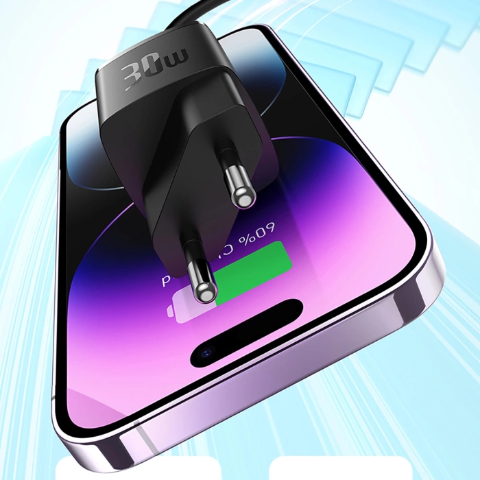 BASEUS ładowarka sieciowa Typ C PD 30W GaN Cube Pro czarna