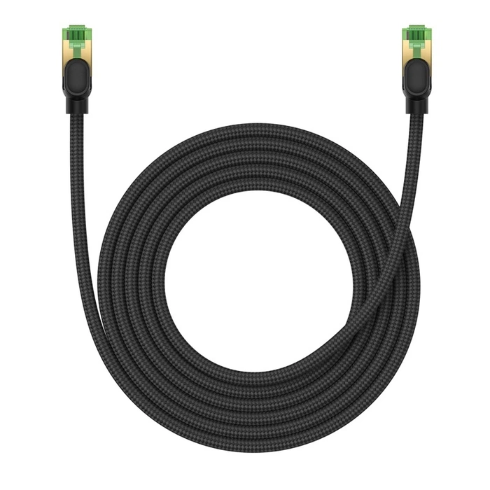 Kabel sieciowy w oplocie kat. 8 Baseus Ethernet RJ45, 40Gbps, 3m (czarny)