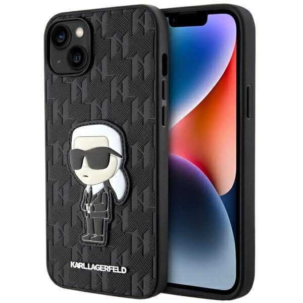 Etui Karl Lagerfeld KLHCP14MSAKHPKK iPhone 14 Plus 6.7" czarny/black Saffiano Monogram Ikonik Case