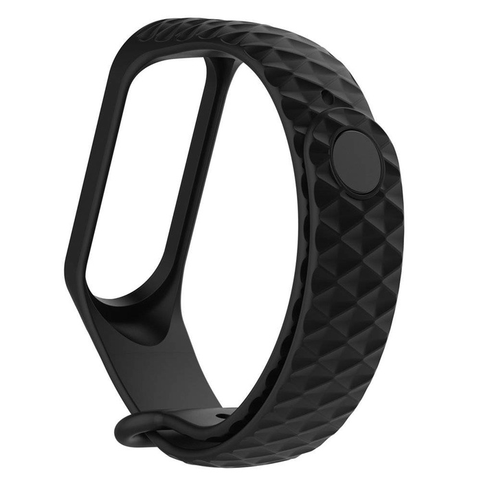 Zamienna silikonowa opaska pasek do Xiaomi Mi Band 4 / Mi Band 3 Diamond czarny