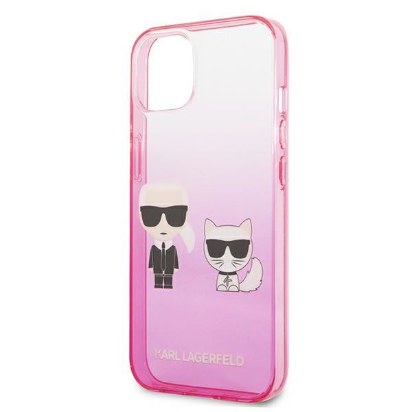 Etui KARL LAGERFELD Apple iPhone 13 Mini Gradient Ikonik Karl & Choupette Różowy Hardcase