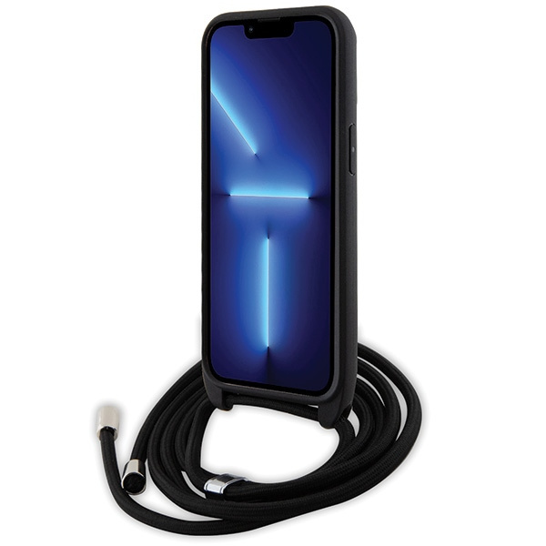 Etui Karl Lagerfeld KLHCP13LSAKCPSK iPhone 13 Pro / 13 6.1" hardcase czarny/black Crossbody Saffiano Metal Pin Karl & Choupette Case