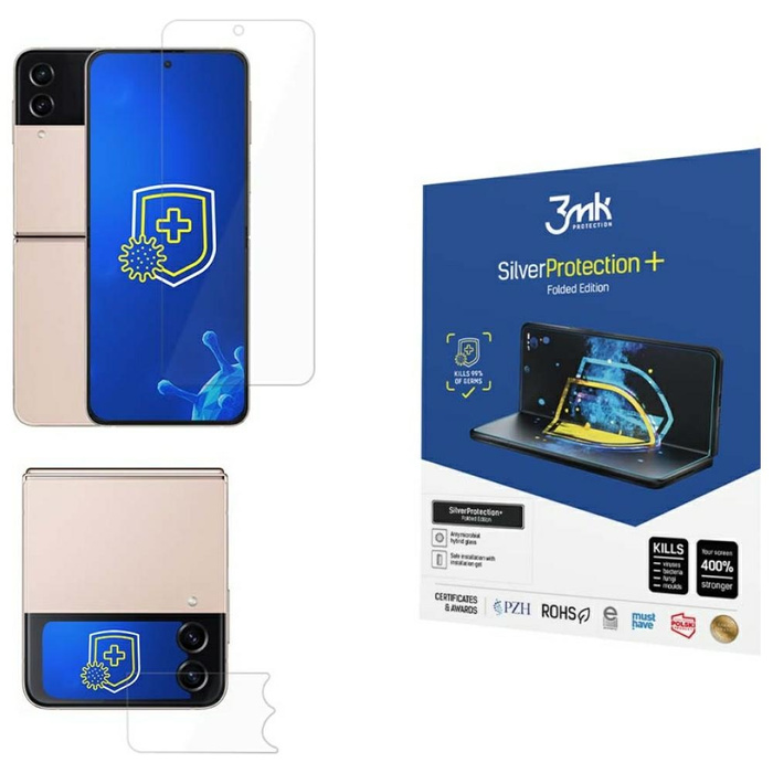 3MK Silver Protect+ Sam F721 Z Flip4 Folia Antymikrobowa montowana na mokro - rozkładany ekran