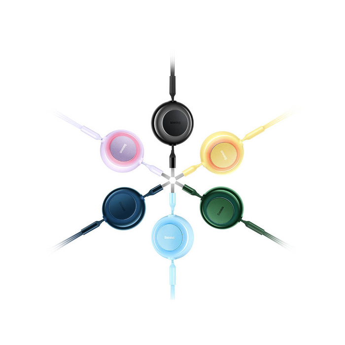 Baseus Bright Mirror 2 kabel przewód 3w1 USB Typ A - micro USB + Lightning + USB Typ C 3.5A 1.1m fioletowy (CAMJ010005)