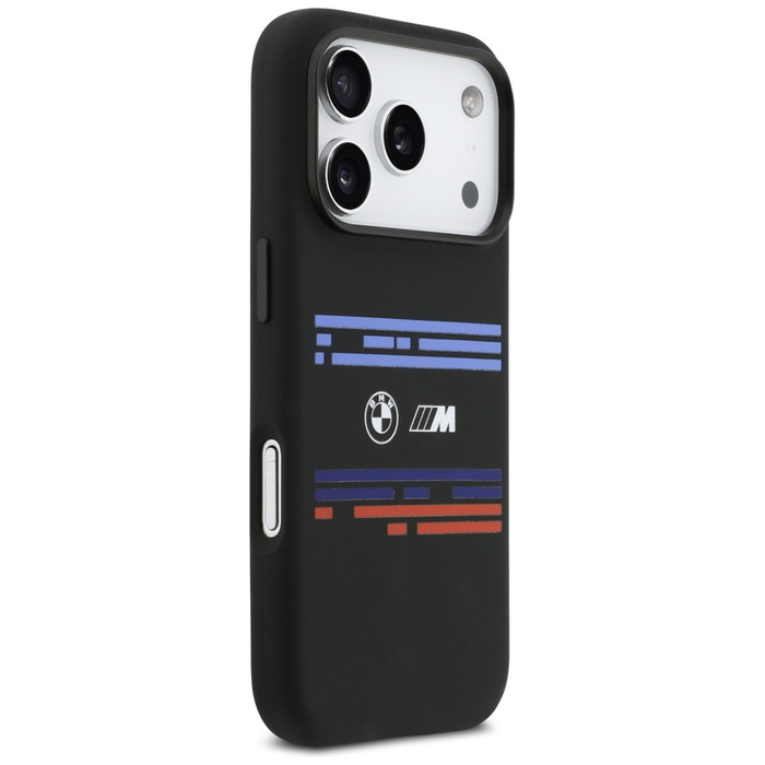 Etui BMW M Silicon Horizontal Line       MagSafe do iPhone 17 Pro czarny