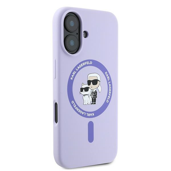 Etui Karl Lagerfeld iPhone 16 Plus fioletowy/purple HC MagSafe Silicone KC Heads Ring