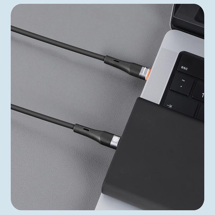 Kabel NILLKIN DATA CABLE FLOWSPEED SILICON TYPE C-TYPE C PD 60W, BLACK / CZARNY