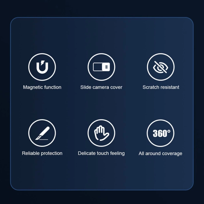 Etui Nillkin CamShield Pro Magnetic Case etui iPhone 14 Pro Max pokrowiec osłona na aparat kamerę niebieski (z MagSafe)