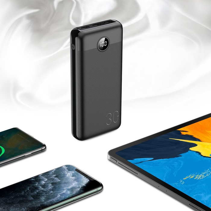 Powerbank Veger L30 (W3008PD) PD QC3.0 3A 20W 30000 mAh czarny