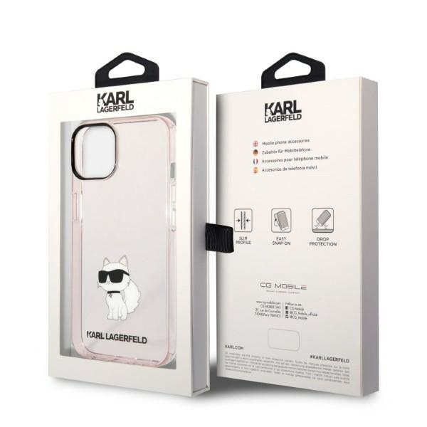 Etui KARL LAGERFELD Apple iPhone 14 Plus Ikonik Choupette Różowy Hardcase