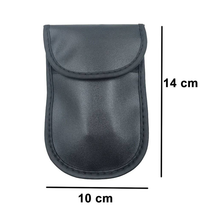 Etui antykradzieżowe na klucze samochodowe blokujące fale radiowe Faraday Box klatka Faradaya 14 cm z 10 cm czarny