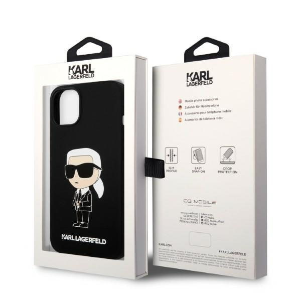 Etui KARL LAGERFELD Apple iPhone 14 Plus Silicone Ikonik Czarny Hardcase