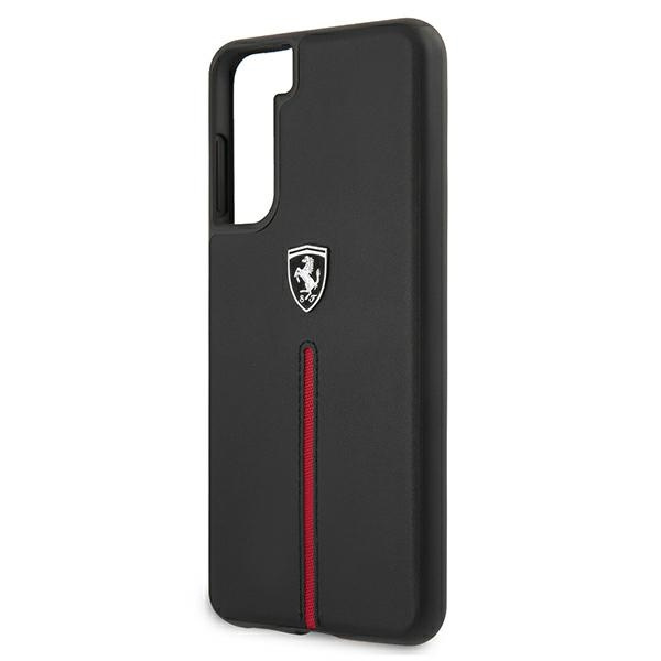 Etui FERRARI Samsung Galaxy S21 G991 Off Track Leather Nylon Stripe FEOSIHCS21SBK Czarny Hardcase