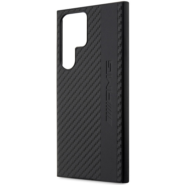 Etui AMG AMHCS23LBLSCA S23 Ultra S918 czarny/black hardcase Carbon Stripe&Embossed Case