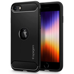 Etui SPIGEN iPhone SE 2022 2020 Rugged Armor Black Czarne Case