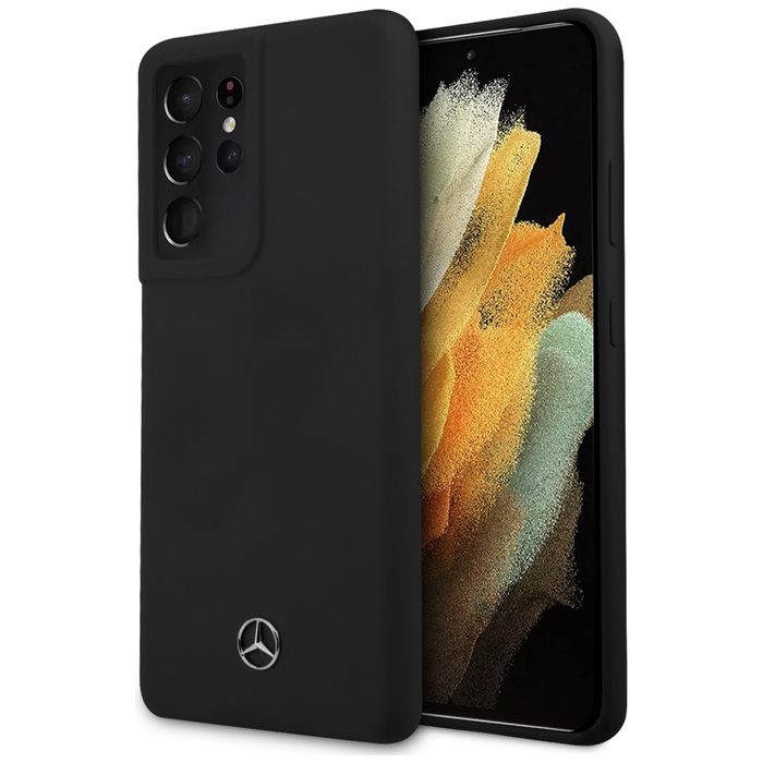 Etui MERCEDES Samsung Galaxy S21 Ultra Silicone Line MEHCS21LSILBK Czarny Hardcase