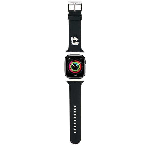 Karl Lagerfeld Pasek KLAWMSLKNK Apple Watch 38/40/41mm czarny/black strap 3D Rubber Karl Head 