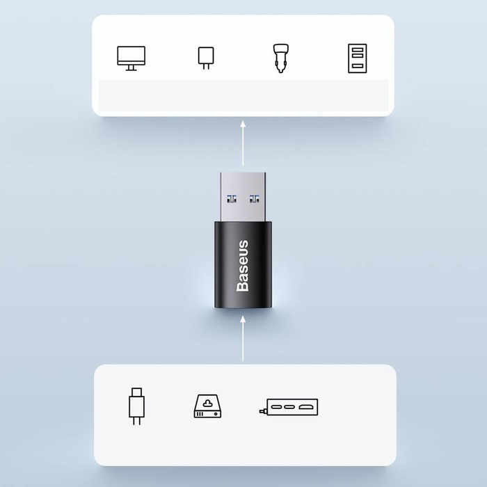 Baseus Ingenuity Series Mini OTG Adaptor USB 3.1 to Type-C  Black