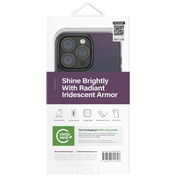 Etui UNIQ Iridescia do iPhone 16 Pro Max Magclick Charging midnight