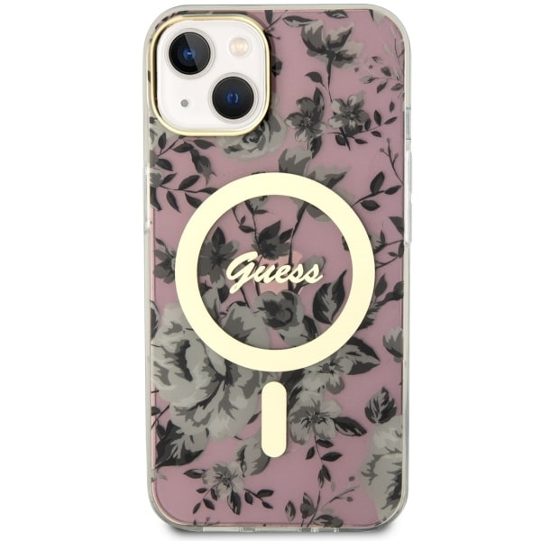 Etui Guess GUHMP14SHCFWSP iPhone 14 6.1" różowy/pink hardcase Flower MagSafe Case