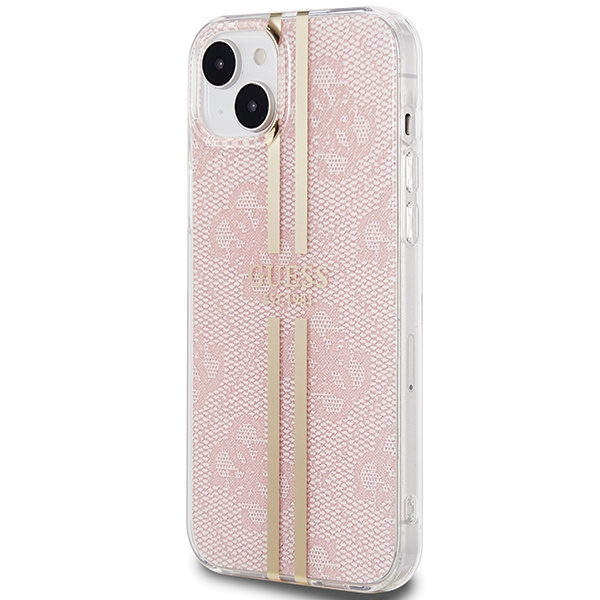 Etui Guess GUHCP15MH4PSEGP iPhone 15 Plus / 14 Plus 6.7" różowy/pink hardcase IML 4G Gold Stripe Case