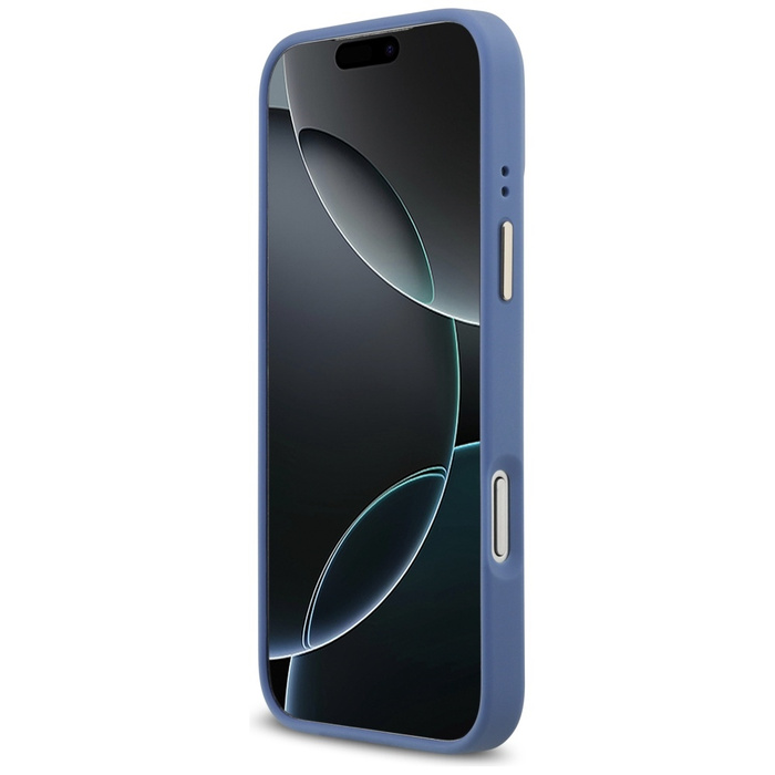 Etui Guess 4G Strass Logo MagSafe do     iPhone 17 Pro Max niebieski