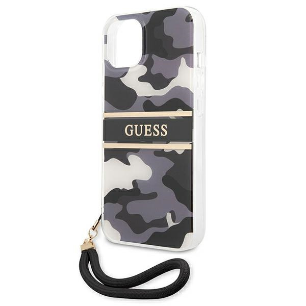Etui GUESS Apple iPhone 13 Mini Camo Strap Collection Czarny Hardcase