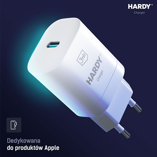 3MK Hardy GaN Charger 33W Power Delivery 1xUSB-C ładowarka sieciowa dedykowana dla Apple