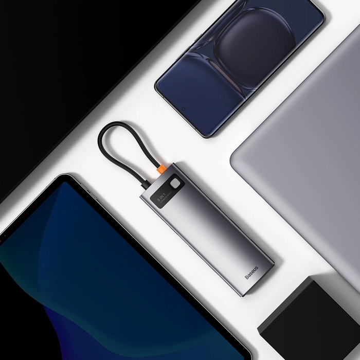Hub 8w1 Baseus StarJoy Series, USB-C do HDMI + 3 x USB 3.1 + USB-C PD + RJ45 + microSD/SD