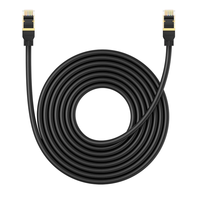 Kabel sieciowy kat. 8 Baseus Ethernet RJ45, 40Gbps, 8m (czarny)