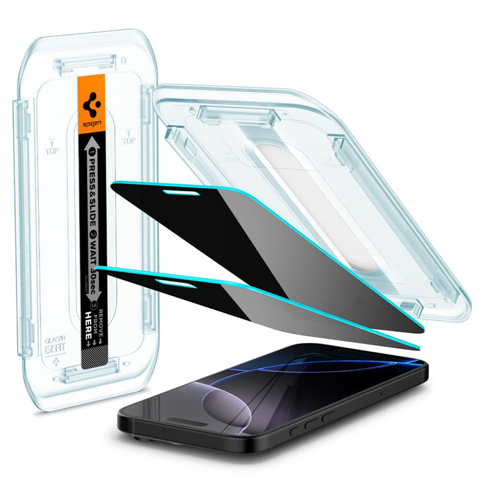 SZKŁO PRYWATYZUJĄCE SPIGEN GLAS.TR ”EZ FIT” 2-PACK IPHONE 16 PRO, 17, 17 Pro PRIVACY