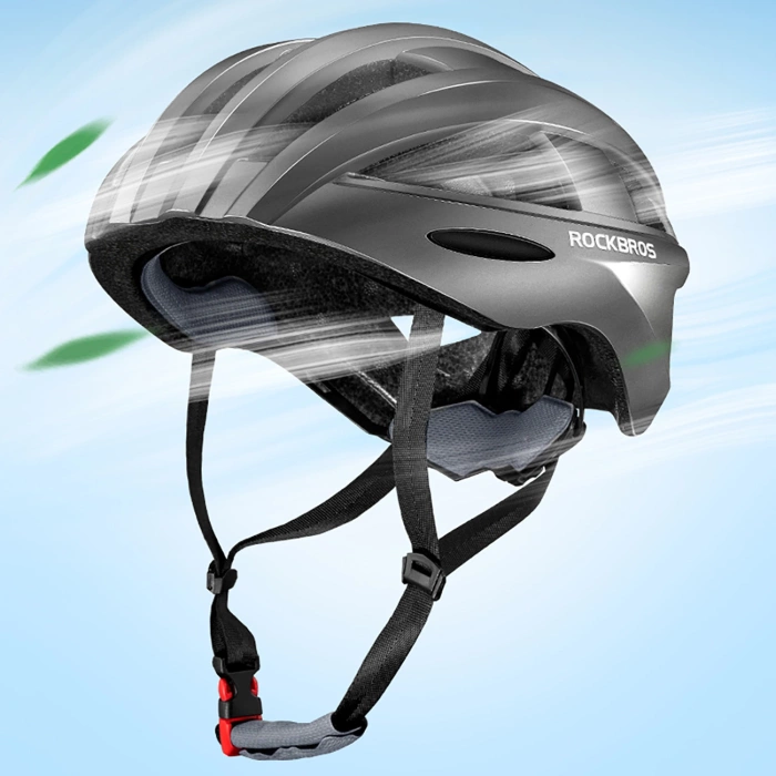 Kask rowerowy Rockbros z wbudowaną lampką - różowy