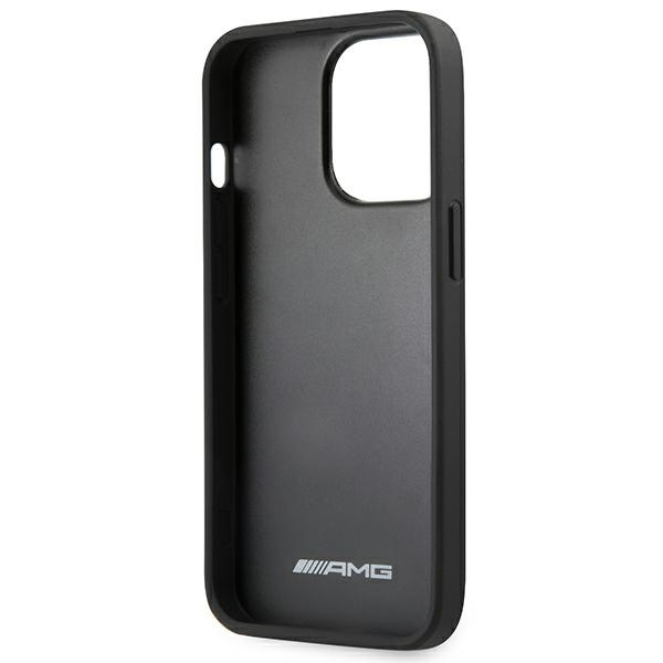 Etui AMG iPhone 14 Pro 6,1" czarny/black hardcase Leather Debossed Lines