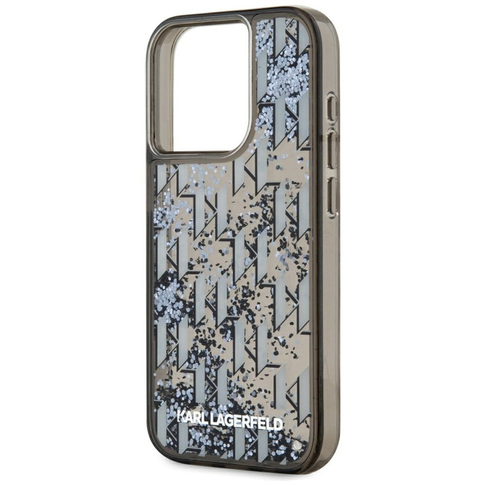 Etui Karl Lagerfeld Liquide Glitter      Monogram Gradient do iPhone 15 Pro Max czarny
