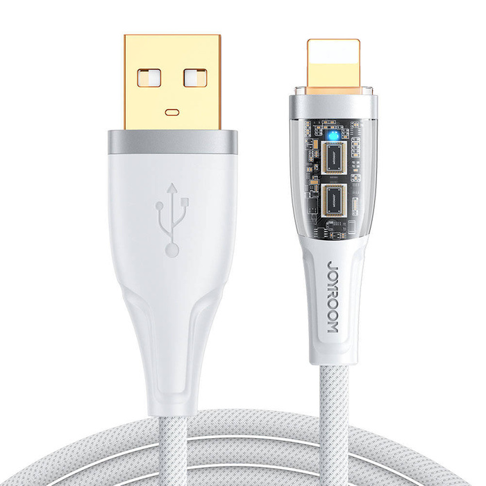Joyroom kabel szybko ładujący z inteligentnym wyłącznikiem USB - Lightning 2.4A 1.2m biały (S-UL012A3)