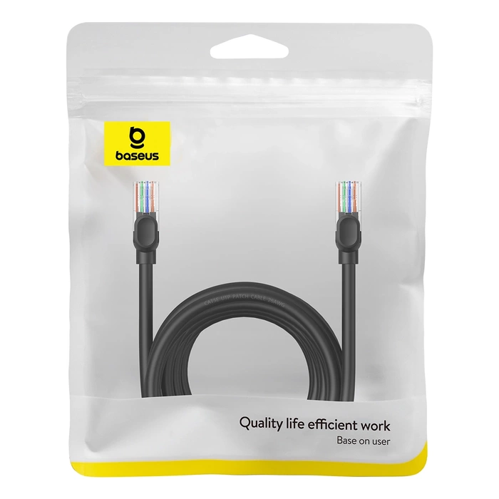 Kabel sieciowy Baseus Ethernet CAT5, 8m (czarny)
