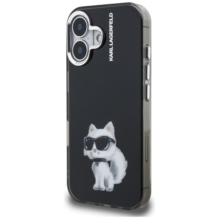 Etui Karl Lagerfeld IML Aquarelle        Choupette & Logo do iPhone 16 czarny