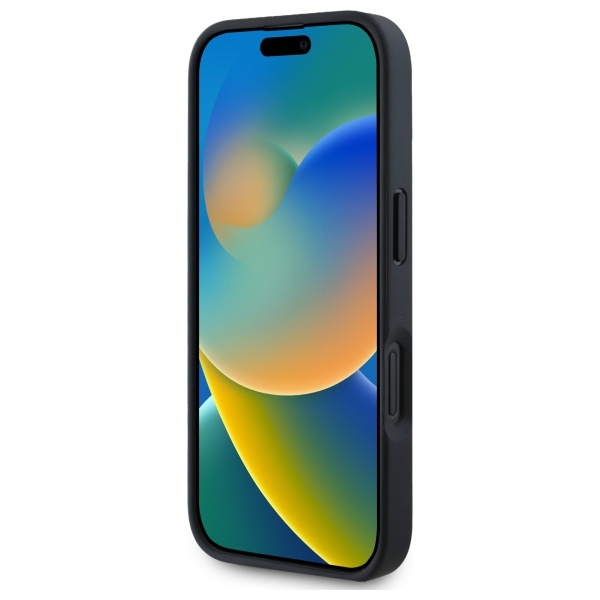 Etui BMW iPhone 16  6.1" czarny/black hardcase M Meshed Tricolor Stripes MagSafe