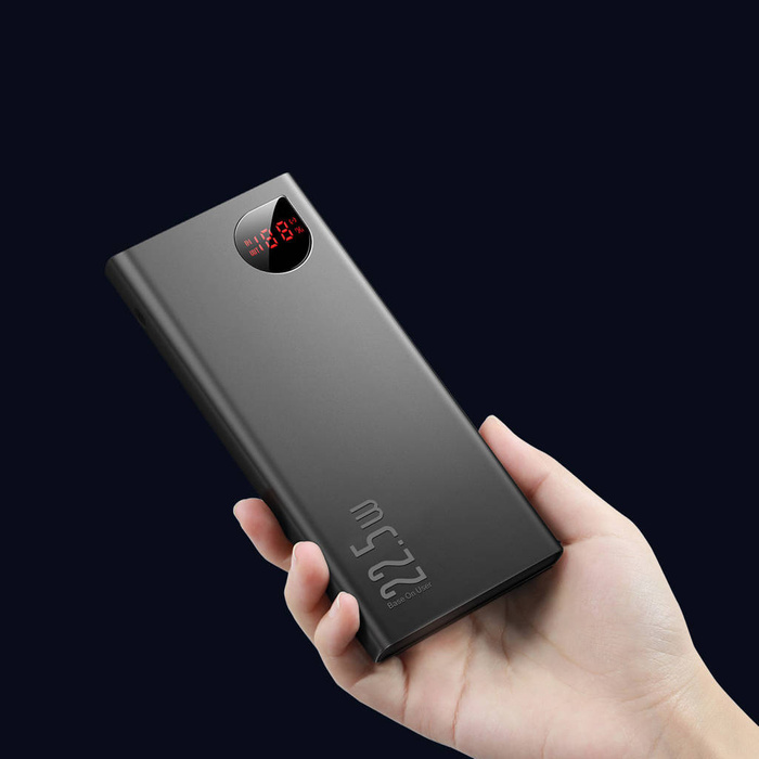 Baseus Adaman Metal powerbank z szybkim ładowaniem 10000mAh 22.5W (Overseas Edition 2021) z Kablem USB-A - USB-C 0.3m Czarny