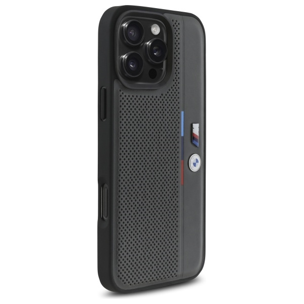 Etui BMW iPhone 16 Pro Max 6.9" antracyt/anthracite hardcase M Perforated Tricolor Detail Line
