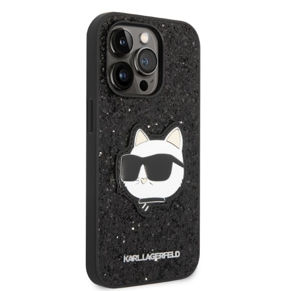 Etui Karl Lagerfeld iPhone 14 Pro 6,1" czarny/black hardcase Glitter Choupette Patch