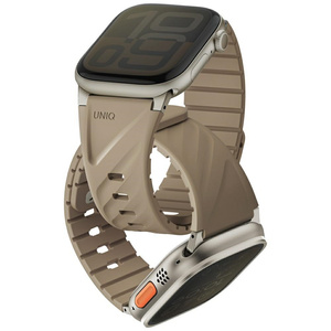 Pasek UNIQ Fluo Apple Watch 49/46/45/44/42/41/40mm Magnetic Beżowy