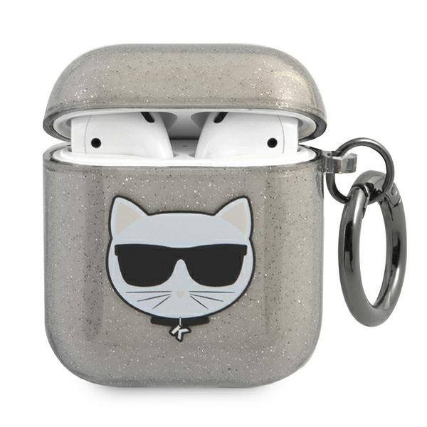 Etui KARL LAGERFELD Apple AirPods Glitter Choupette Czarny Case