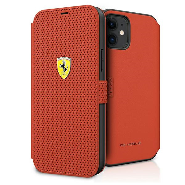 Etui FERRARI Apple iPhone 12 Mini Book On Track Perforated FESPEFLBKP12SRE Czerwony Case