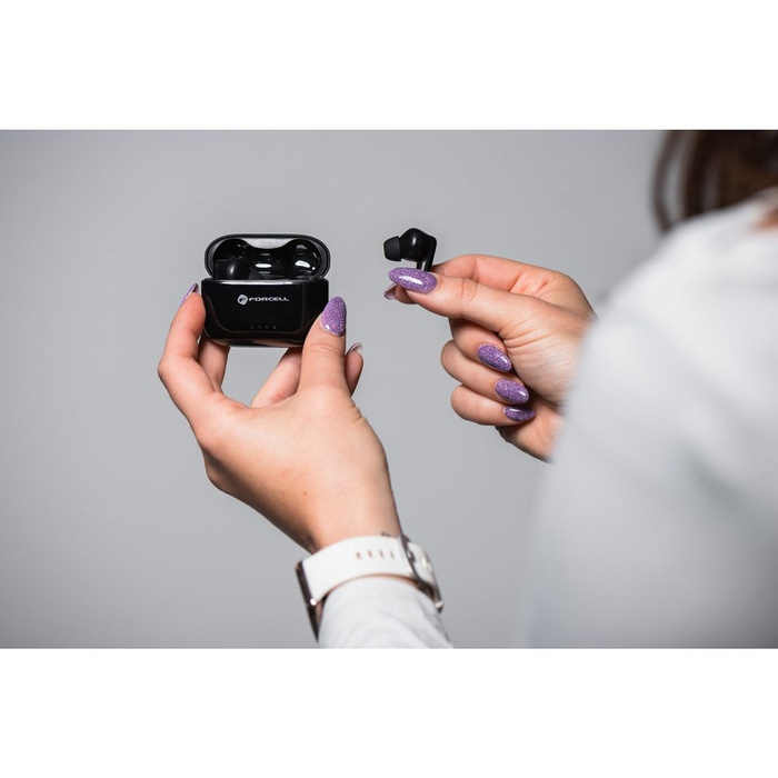 Słuchawki bezprzewodowe douszne Forcell F-Audio Super Clear Calls ANC + ENC + DONGLE czarne