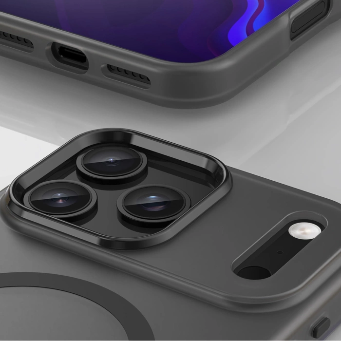 Etui Magnetic iPhone 17 Pro Max Abrasive MagSafe Matowe Czarne