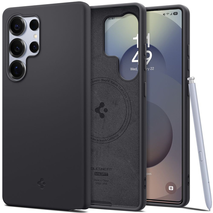 ETUI SPIGEN SILICONE FIT MAG MAGSAFE SAMSUNG GALAXY S25 ULTRA BLACK